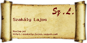 Szakály Lajos névjegykártya